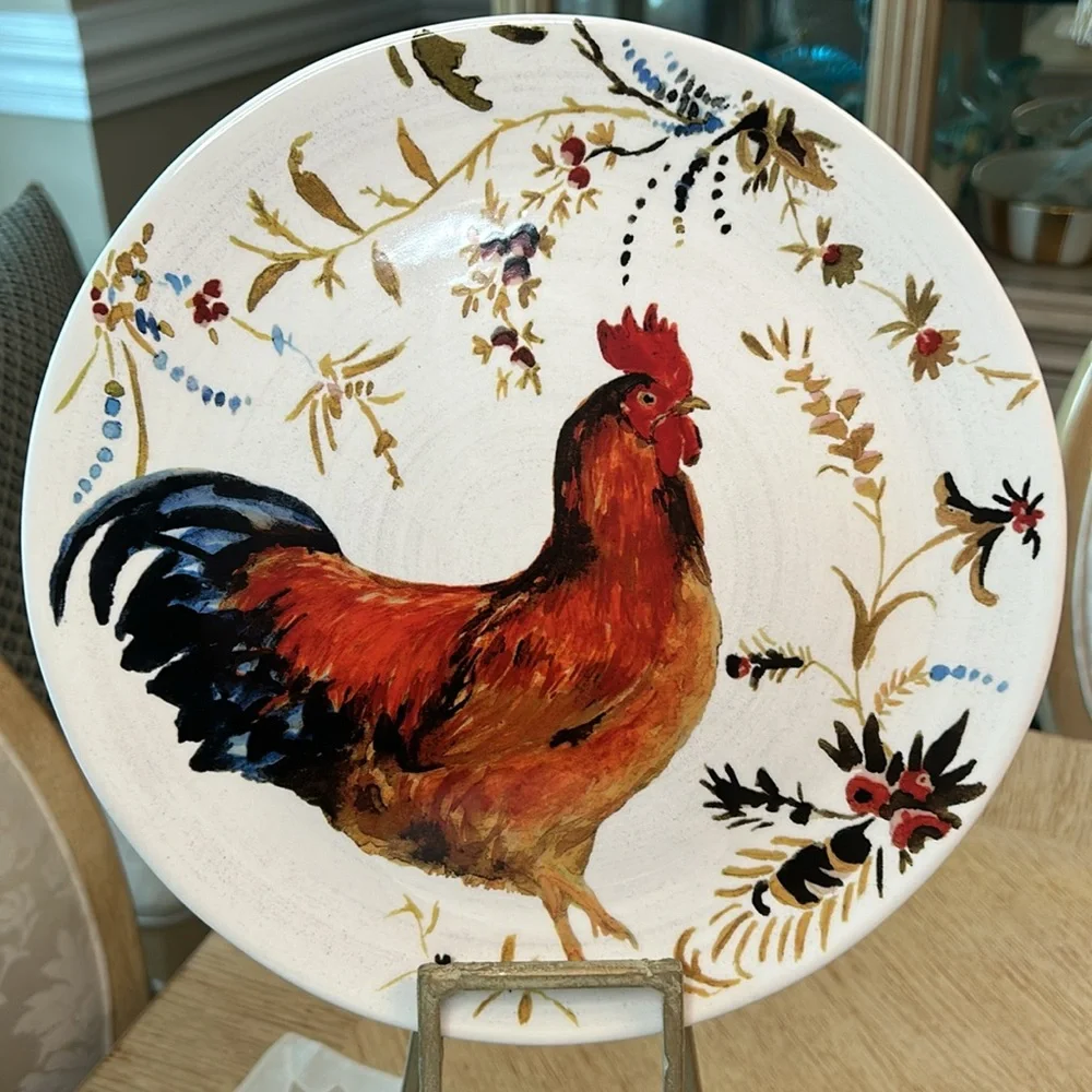 Williams-Sonoma Rooster Francais Marc Lacaze Plate (2)